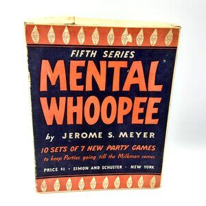1936 VTG Mental Whoopee Still with Box - 10 Sets of 7 Party Games JEROME MEYER